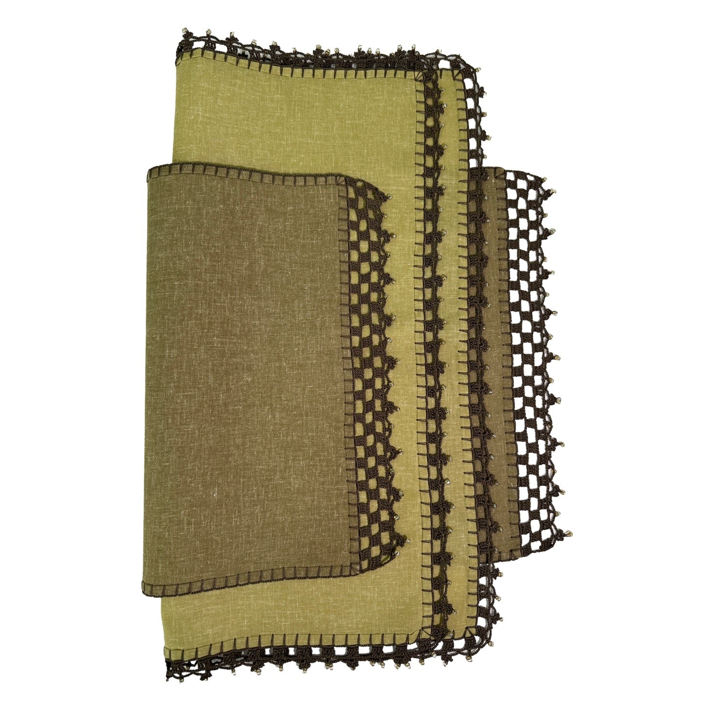 Handcrafted Olive Green Linen Placemat