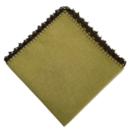 Handcrafted Olive Green Linen Napkin