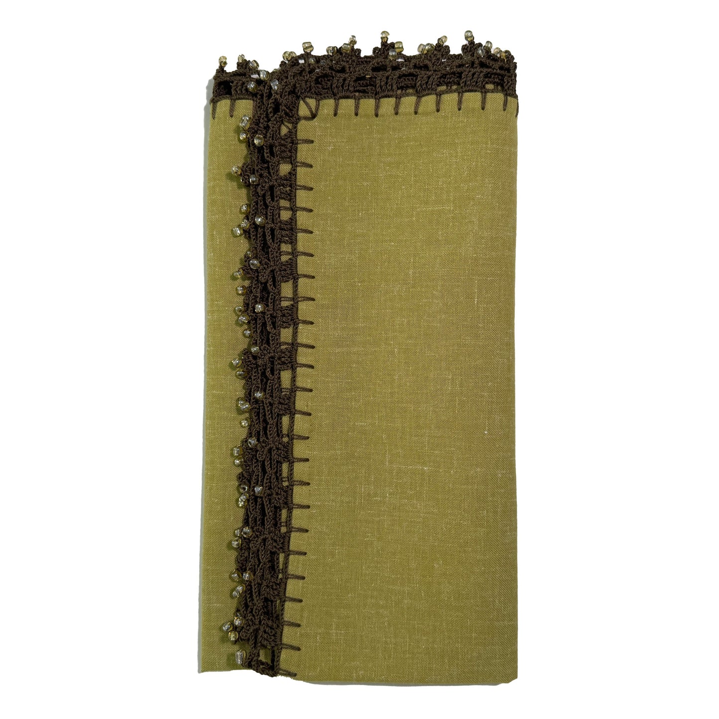 Handcrafted Olive Green Linen Napkin
