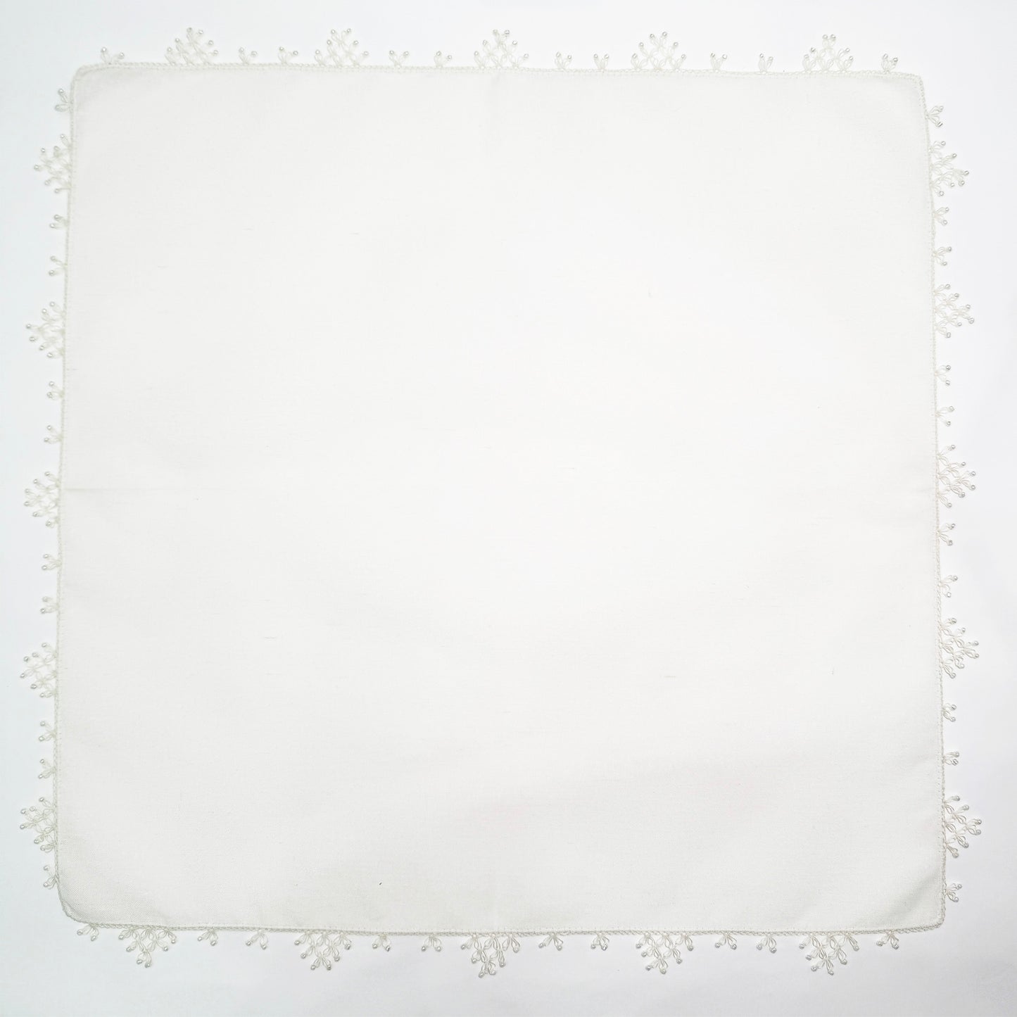 Handcrafted White Linen Napkin – Needle Lace Detail